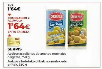 SUPER AMARA Serpis Aceituns Rellenas De Anchoas Normales O Ligeras oferta
