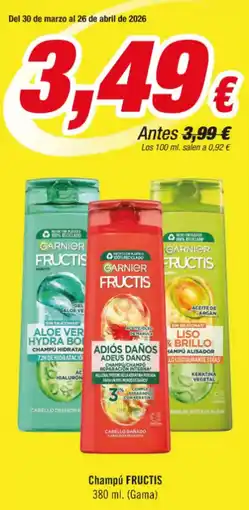 Aquabel Perfumerías Garnier - champú fructis oferta