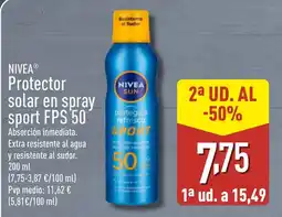 ALDI NIVEA solar en spray sport FPS 50 oferta