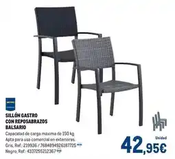 Makro Sillon gastro con reposabrazos balsario oferta