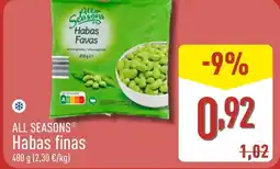 ALDI ALL SEASONS Habas finas oferta