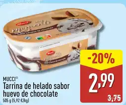 ALDI MUCCI Tarrina de helado sabor huevo de chocolate oferta