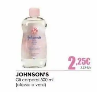Perfumeries Facial Johnson's Oli Corporal oferta