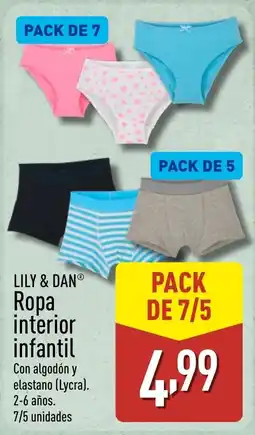 ALDI LILY & DAN Ropa interior infantil oferta