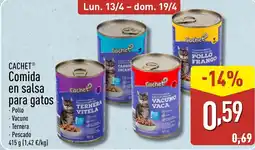 ALDI CACHET Comida en salsa para gatos oferta