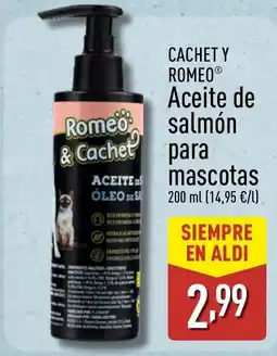 ALDI CACHET Y ROMEO Aceite de salmón para mascotas oferta