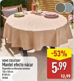 ALDI HOME CREATION Mantel efecto nácar oferta