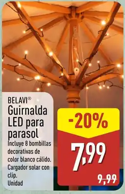 ALDI BELAVI Guirnalda LED para parasol oferta