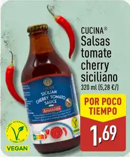 ALDI CUCINA Salsas tomate cherry siciliano oferta