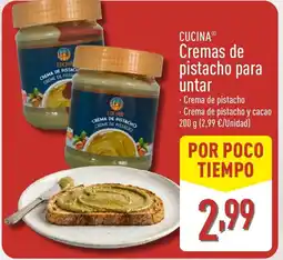 ALDI CUCINA Cremas de pistacho para untar oferta