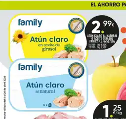 Family Cash FAMILY Atún claro al natural o aceite girasol oferta