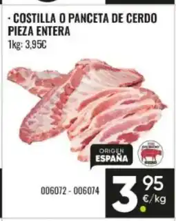 Family Cash Costilla o panceta de cerdo pieza entera oferta