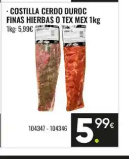 Family Cash Costilla cerdo duroc finas hierbas o tex mex oferta