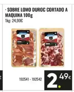 Family Cash Sobre lomo duroc cortado a maquina oferta