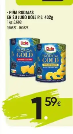 Family Cash DOLE Piña rodajas en su jugo oferta