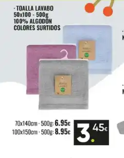 Family Cash Toalla lavabo 100% algodón colores surtidos oferta