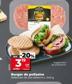 Dia SELECCIÓN DE DIA Burger de pollastre oferta