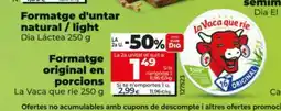 Dia LA VACA QUE RIE Formatge original en porcions oferta