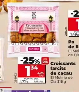 Dia EL MOLINO DE DIA Croissants farcits de cacau oferta