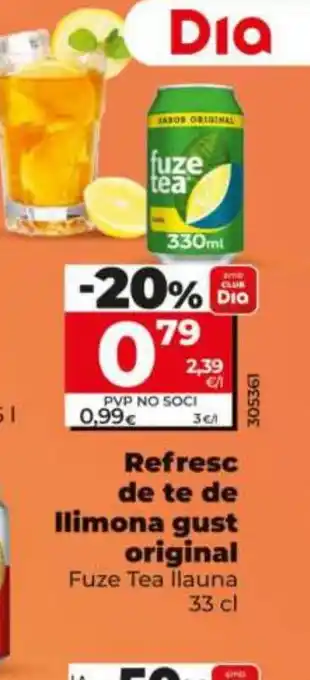 Dia FUZE TEA Refresc de te de llimona gust original oferta