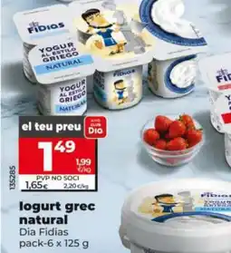 Dia DIA FIDIAS logurt grec natural oferta
