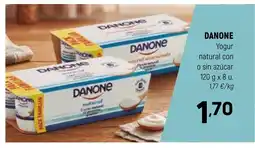 Coviran DANONE Yogur natural con o sin azúcar oferta