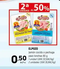 Coviran ELPOZO Jamón cocido o pechuga pavo lonchas oferta