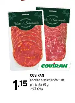 Coviran COVIRAN Chorizo o salchichón tunel pimienta oferta