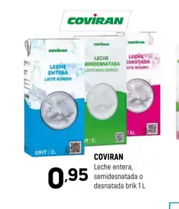 Coviran COVIRAN Leche entera, semidesnatada o desnatada brik oferta