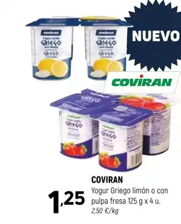 Coviran COVIRAN Yogur Griego limón o con pulpa fresa oferta