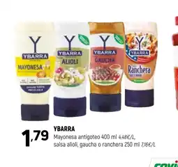Coviran YBARRA Mayonesa antigoteo Salsa alioli gaucha o ranchera oferta