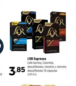 Coviran L'OR Espresso Café barista, Colombia, descaffeinato, ristretto o ristretto descaffeinato 10 cápsulas oferta