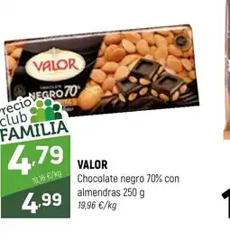 Coviran VALOR Chocolate negro 70% con almendras oferta