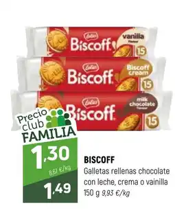 Coviran BISCOFF Galletas rellenas chocolate con leche, crema o vainilla oferta