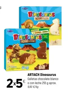 Coviran ARTIACH Dinosaurus Galletas chocolate blanco o con leche oferta