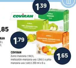 Coviran COVIRAN Zumo manzana melocotón-manzana-uva o piña- manzana-uva oferta