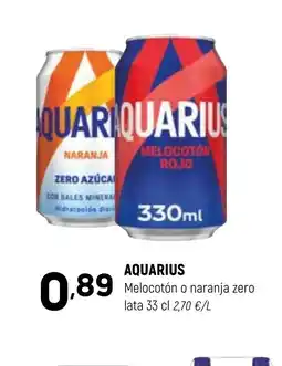 Coviran AQUARIUS Melocotón o naranja zero lata oferta