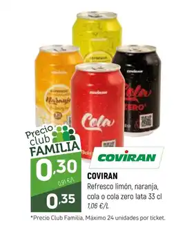 Coviran COVIRAN Refresco limón, naranja, o cola zero lata oferta