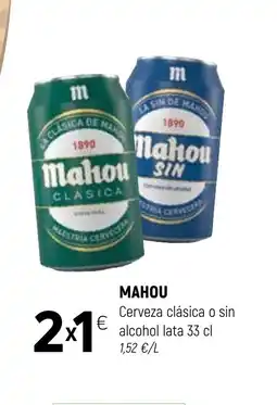 Coviran MAHOU Cerveza clásica o sin alcohol lata oferta