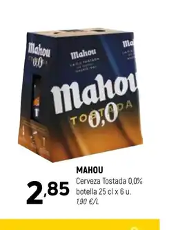 Coviran MAHOU Cerveza Tostada 0,0% botella oferta