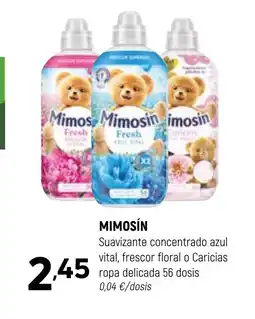 Coviran MIMOSÍN Suavizante concentrado azul vital, frescor floral o Caricias ropa delicada 56 dosis oferta