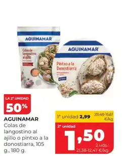 Alimerka AGUINAMAR Colas de langostino al ajillo o pintxo a la donostiarra oferta