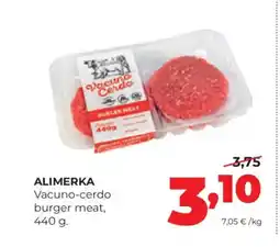Alimerka ALIMERKA Vacuno-cerdo burger meat oferta