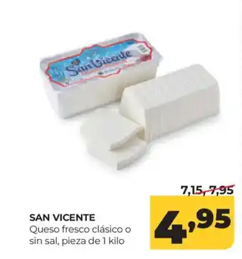 SAN VICENTE Queso fresco clásico o sin sal