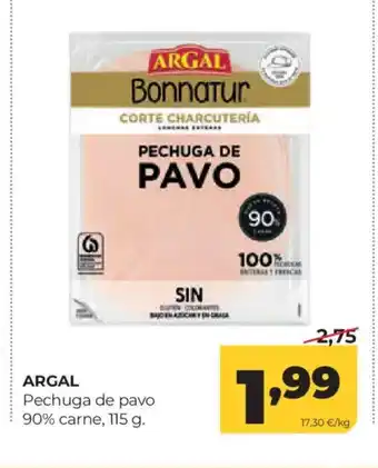 Alimerka ARGAL Pechuga de pavo 90% carne oferta
