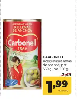 Alimerka CARBONELL Aceitunas rellenas de anchoa oferta