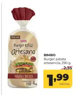 Alimerka BIMBO Burger patata artesencia oferta