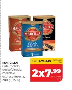 Alimerka MARCILLA Café molido descafeinado, mezcla o express mezcla oferta