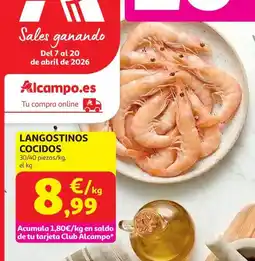 Alcampo Langostinos cocidos oferta