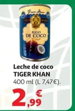 Alcampo TIGER KHAN Leche de coco oferta